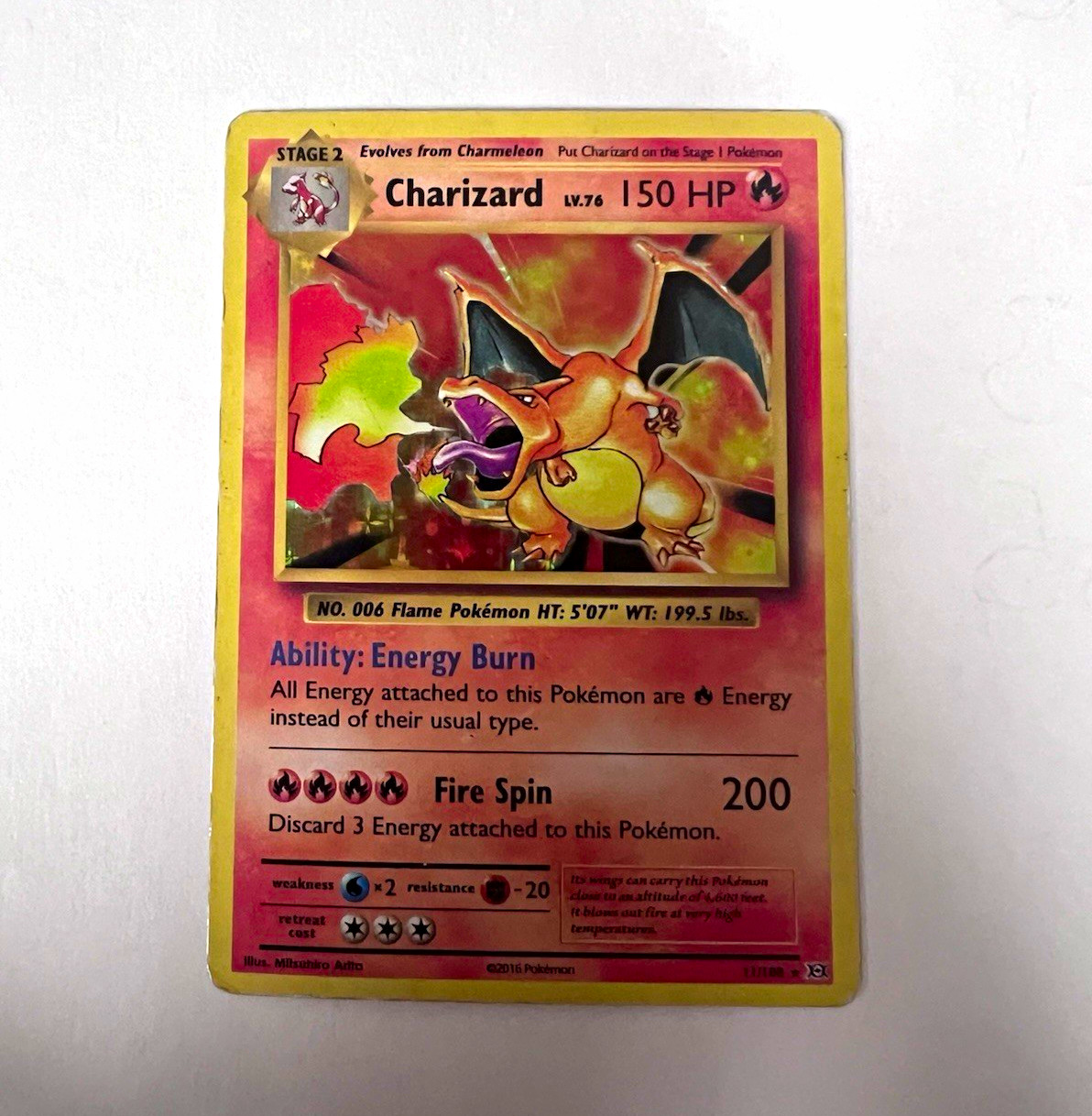 Pokémon Charizard 11/108 Reverse Holo XY Evolutions 2016 – Played