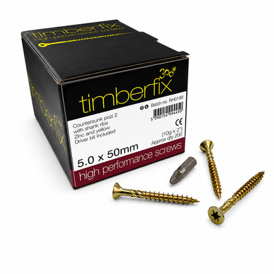Kartons Timberfix 360 10g 5,0x50mm Premium Fräser Gewinde Holzschraube Senkkopf