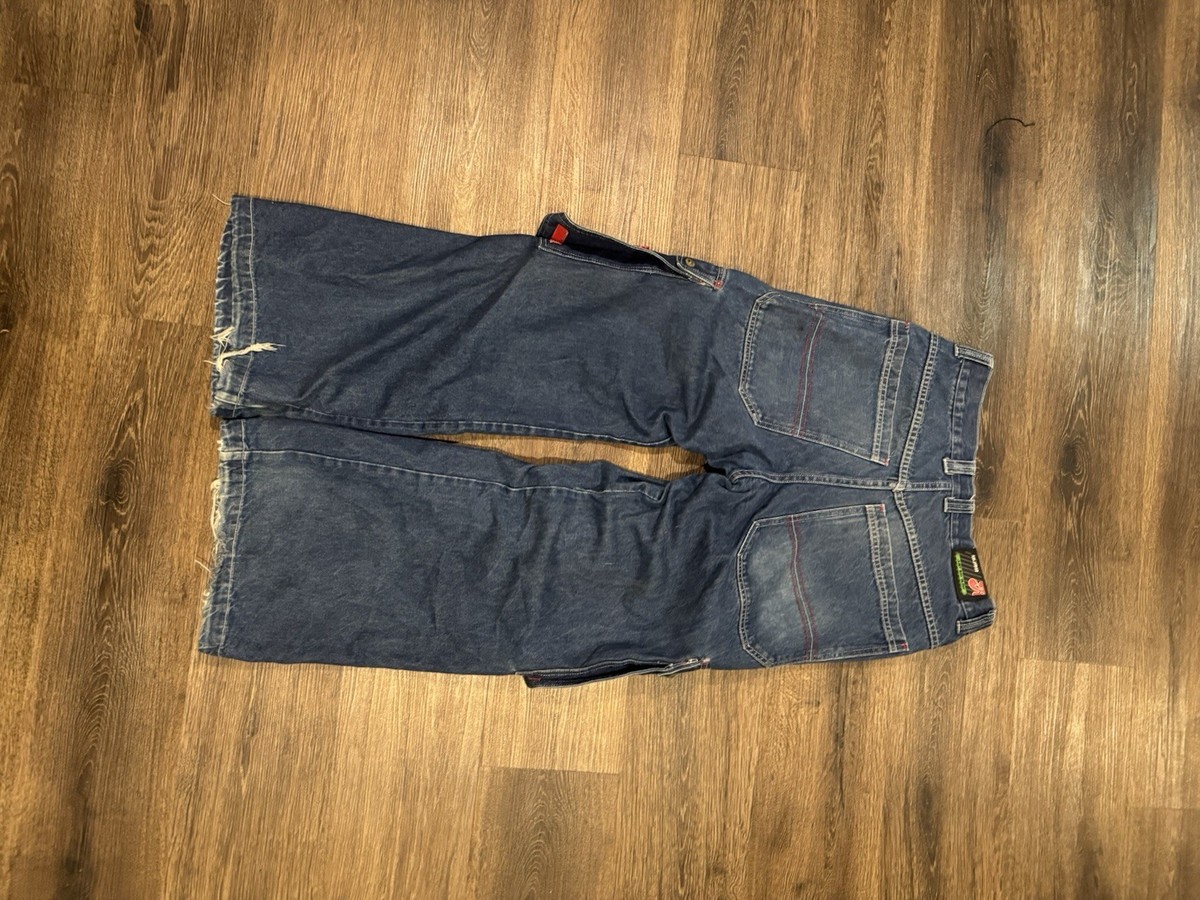 VINTAGE RARE KIK WEAR JEANS RAVE JUST SAY GLOW BLUE DENIM SIZE 30