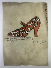 Andy Warhol COA Art Painting Original Drawing Vintage Paper Signed