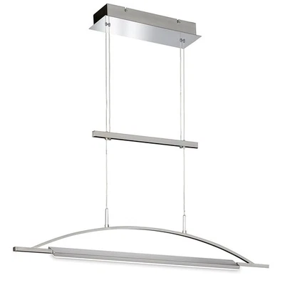 LED Pendelleuchte Hängeleuchte Silber 30W Höhenverstellbar Drehbar 97cm Breit - Bild 1 von 3