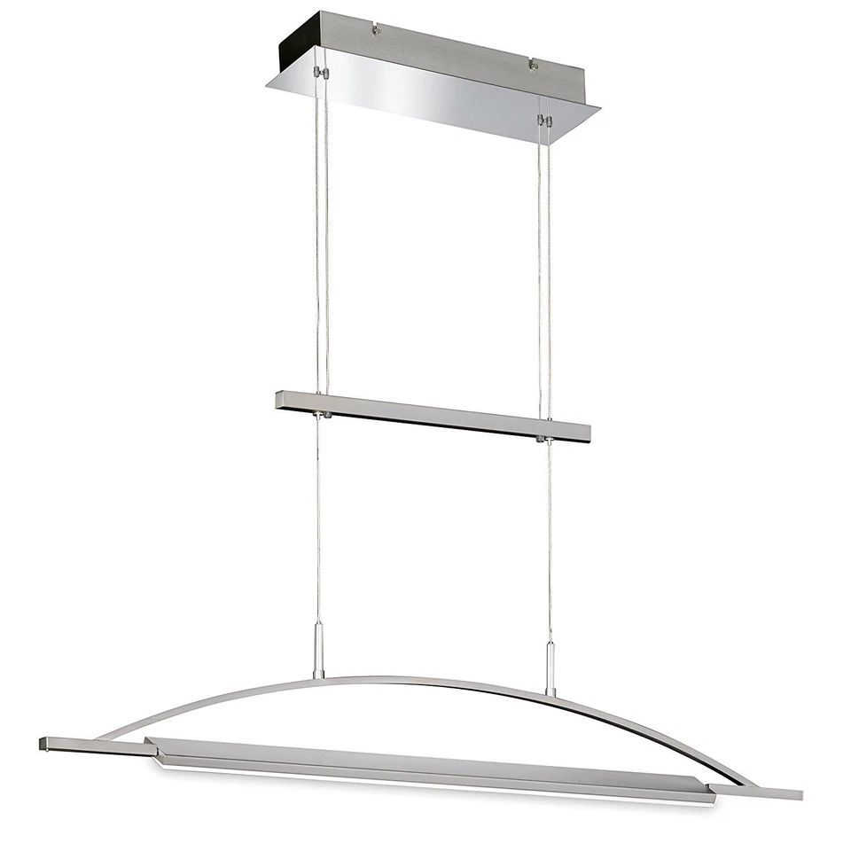 LED Pendelleuchte Hängeleuchte Silber 30W Höhenverstellbar Drehbar 97cm Breit - Bild 1 von 3
