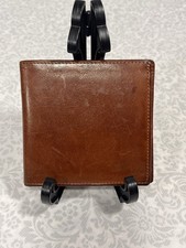 Vtg Coach Water Leather Bifold Wallet Light Tan 10 Card Slots 4 x4.5