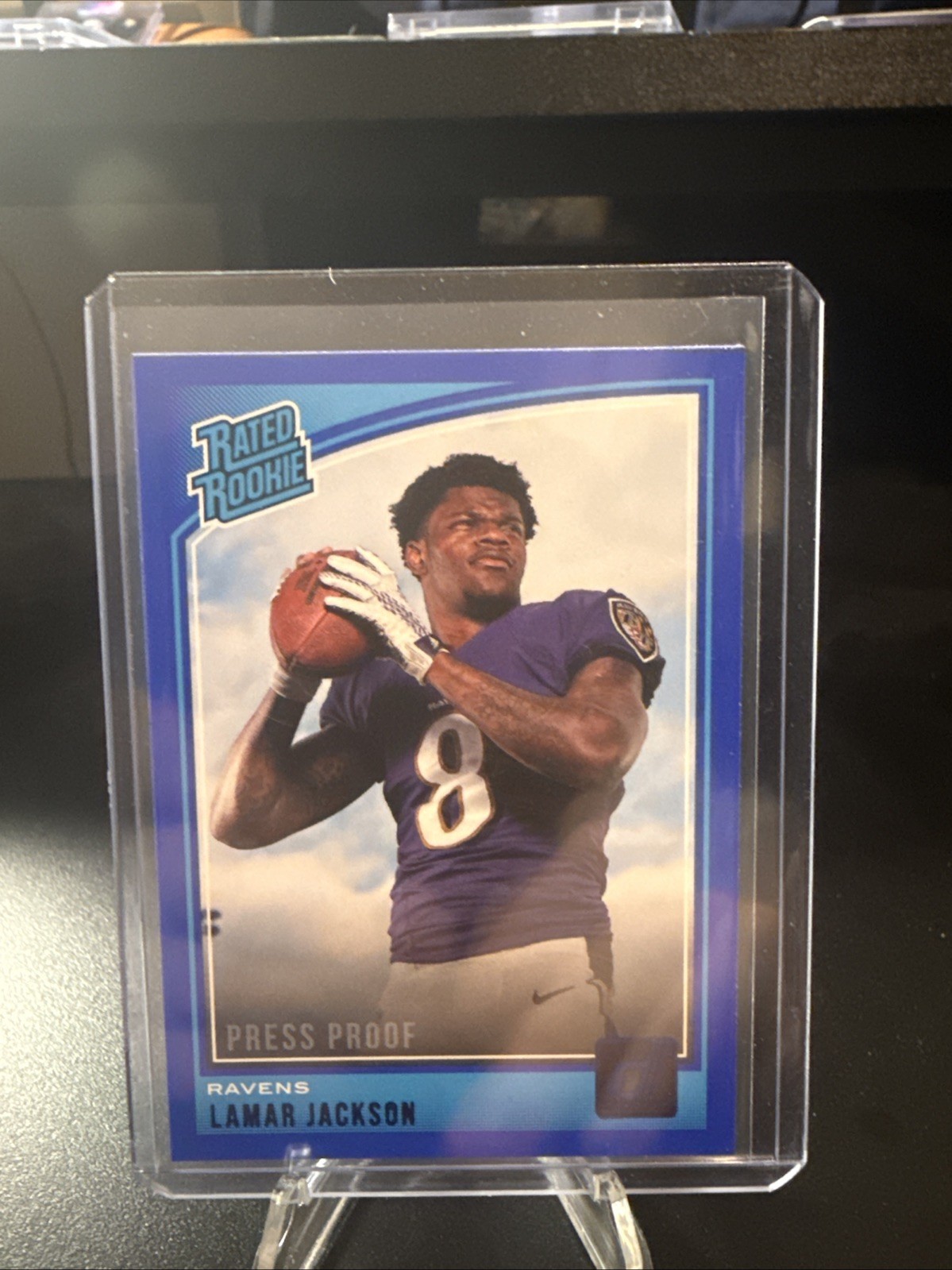 2018 Panini Donruss - Rated Rookie Lamar Jackson #317 Press Proof Blue (RC)