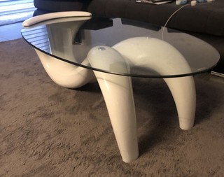 Couchtisch Wohnzimmertisch Glass Weiß Gebraucht