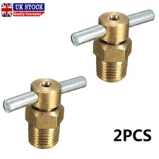 2 x 1/4'' NPT Petcock Water Drain Valve For Air Compressor Tank Replacement Part