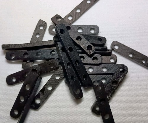 Buffalo Bone/Horn - Choker/Spacer Beads - Black - 4 Hole - 24 Pieces