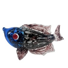 Murano Style Large Fish Figurine Art Glass Studio 12 Multicolor Blue