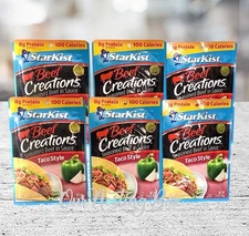 6 StarKist Beef Creations Taco Style Seasoned Beef in Sauce, 2.6 oz Pouch