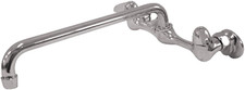 Polished Chrome Wall Mount Kitchen Faucet - 2-Handle, Solid Brass Construction