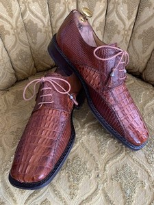 Genuine Hornback Alligator & Lizard Oxford Brown Dress Shoe Sz 8 Slick Exotica Slickexotica slick exotica crocodile - Gem main image 3