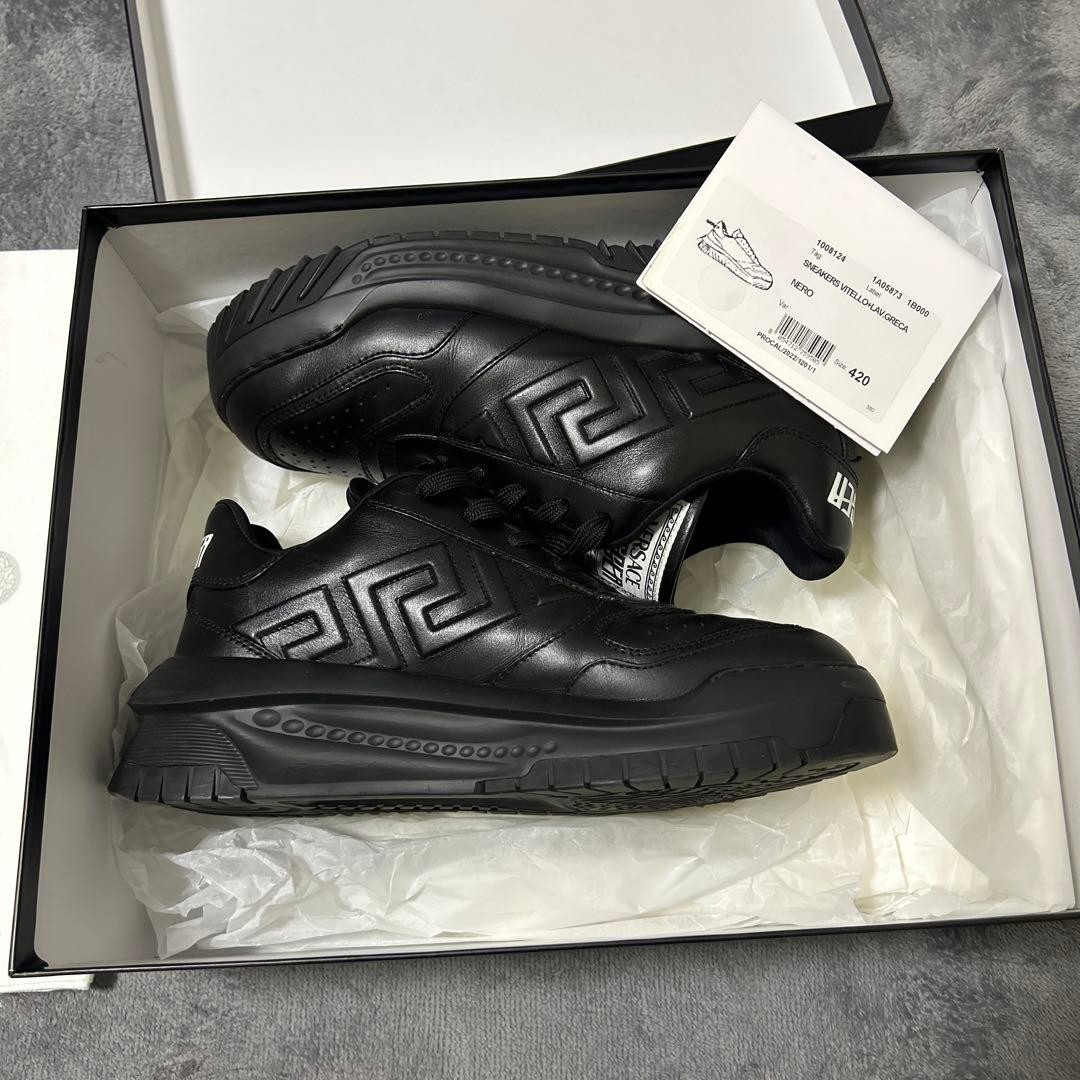 Men 8.5US Versace Oversized Black Sneakers Luxury Designer Limited Edition Rare