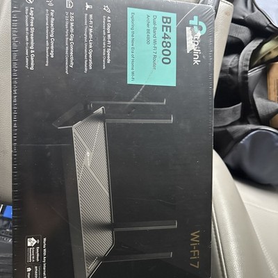 TP-Link Dual-Band Archer BE4800 Wi-Fi 7 Router Dual 2.5 Gbps Ports USB 3.0 Black