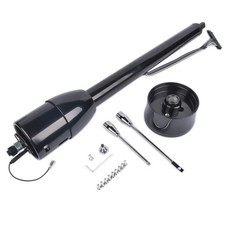 Black 30 Inch Tilt Street Rod Floor Shift Steering Column No Key With Adapter
