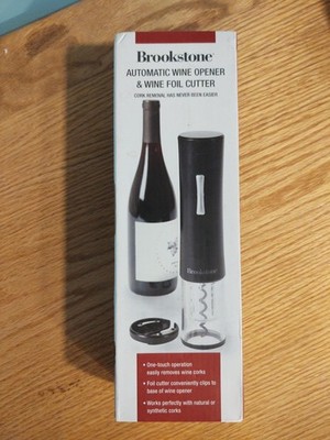 Brookstone One Touch Wine Opener Automatic Wine Opener and Wine Foil Cutter 
