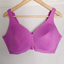 Cacique Wireless Bra 44D Purple Lightly Lined Full Coverage No Wire soft cup
