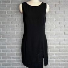 Vintage Capitol Australia black embroidered shift dress size 12