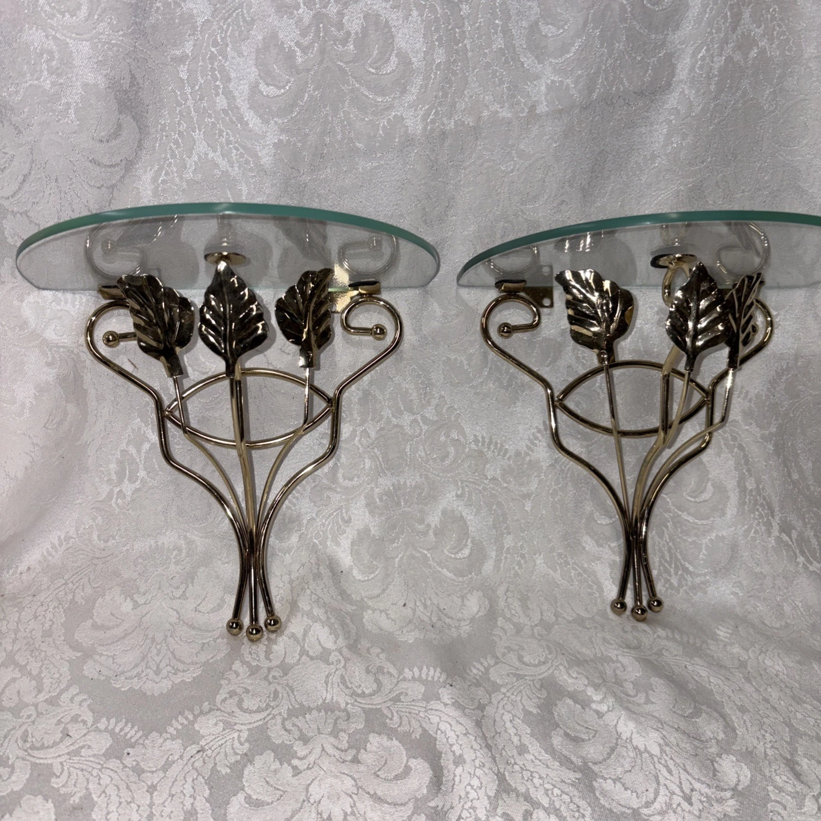 Metal And Glass Wall Mounted Shelf