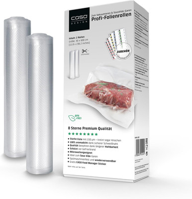 CASO 8 Sterne Profi- Folienrollen 30X600 Cm / 2 Rollen, Vakuumierbeutel Für Alle
