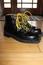 VINTAGE  ASOLO Snowpine Nordic 75mm Leather Italian Telemark 3-Pin Ski Boots 7.5