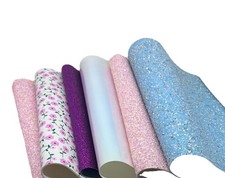 6 Sheets Faux Leather, Glitter Sheets, 8x11 Lot Of Leatherette, Faux Leather A7