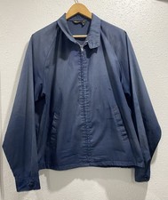 Vintage 70s Sun Faded Montgomery Ward Work Jacket Size Large Blue Talon