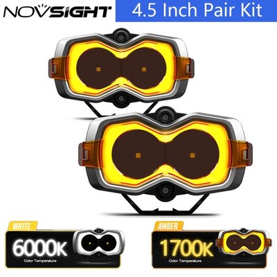 NOVSIGHT Halo 4.5'' LED Work Light Bar  Flood Beam Offroad Truck SUV ATV Camping