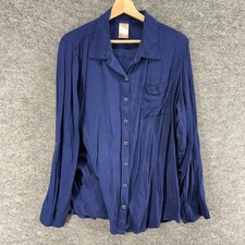 White Stag Shirt Women XL Blue Button Up Coll...
