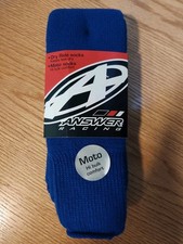 Answer Racing MOTO Dry Ride Blue Acrylic Blend Tube Socks - One Size