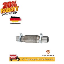 Flexrohr Auspuff + 2x Schellen Ø45 für Skoda Universal 1x Edelstahl Satz