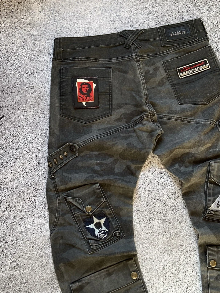 Vintage LGB If Six Was Nine Vibe Japanese Style Streetwear 90S Y2K Camo Jeans - Image 3 of 4
