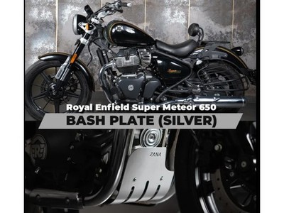 ''Bash Plate Sump Guard Silver'' Fit For Royal Enfield Super Meteor 650