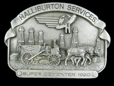 SF03163 VINTAGE 1982 **HALLIBURTON SERVICES** ADVERTISEMENT BELT BUCKLE