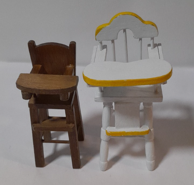 #ad Vintage Dollhouse Miniature High Chairs Lot of 2 $14.99