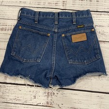 VTG 70s/80s Wrangler 936DEN Slim Fit Denim Cut Off Shorts Scovill Zipper 26x3