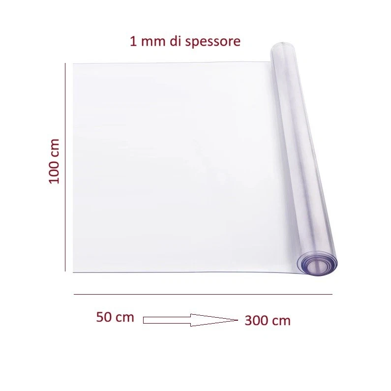 Tovaglia Rettangolare Trasparente, 100 X 180 Cm, Pellicola - 6