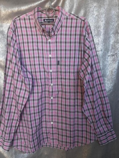 Men Aquascutum Shirt Pink Cotton 42 / XL / 50