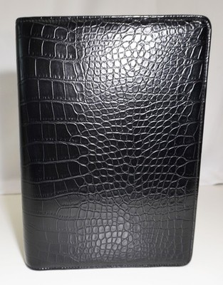 VTG Franklin Covey Day One Classic 7-Ring Planner Faux Alligator Leather Black