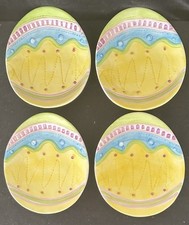 Set of 4 Ceramic Easter Egg Plates