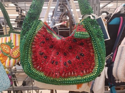 New Release Viral Handcrafted in India Watermelon Fruit Beaded Bag Spring Summer