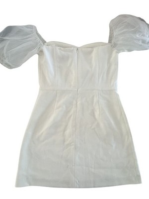whisper organza puff sleeve dress French Connection Women's Whisper Puff Organza-Sleeve Dress