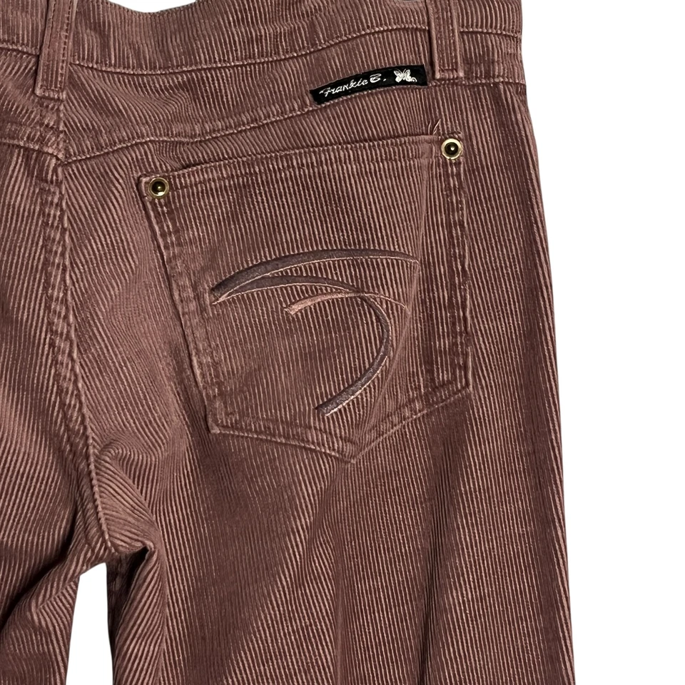 Frankie B Pants Womens 6 Brown Corduroy Flare Leg Low Rise Y2K Stretch Retro - Image 4 of 4