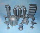 Vintage 1950s Marx Space or Canaveral Play Set Silver Hard Plastic Accessory Set