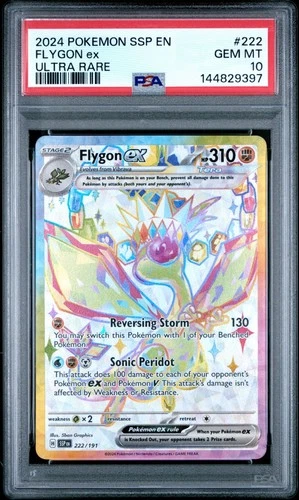 2024 Pokemon SSP EN Surging Sparks Flygon EX Ultra Rare #222 PSA 10 GEM MINT