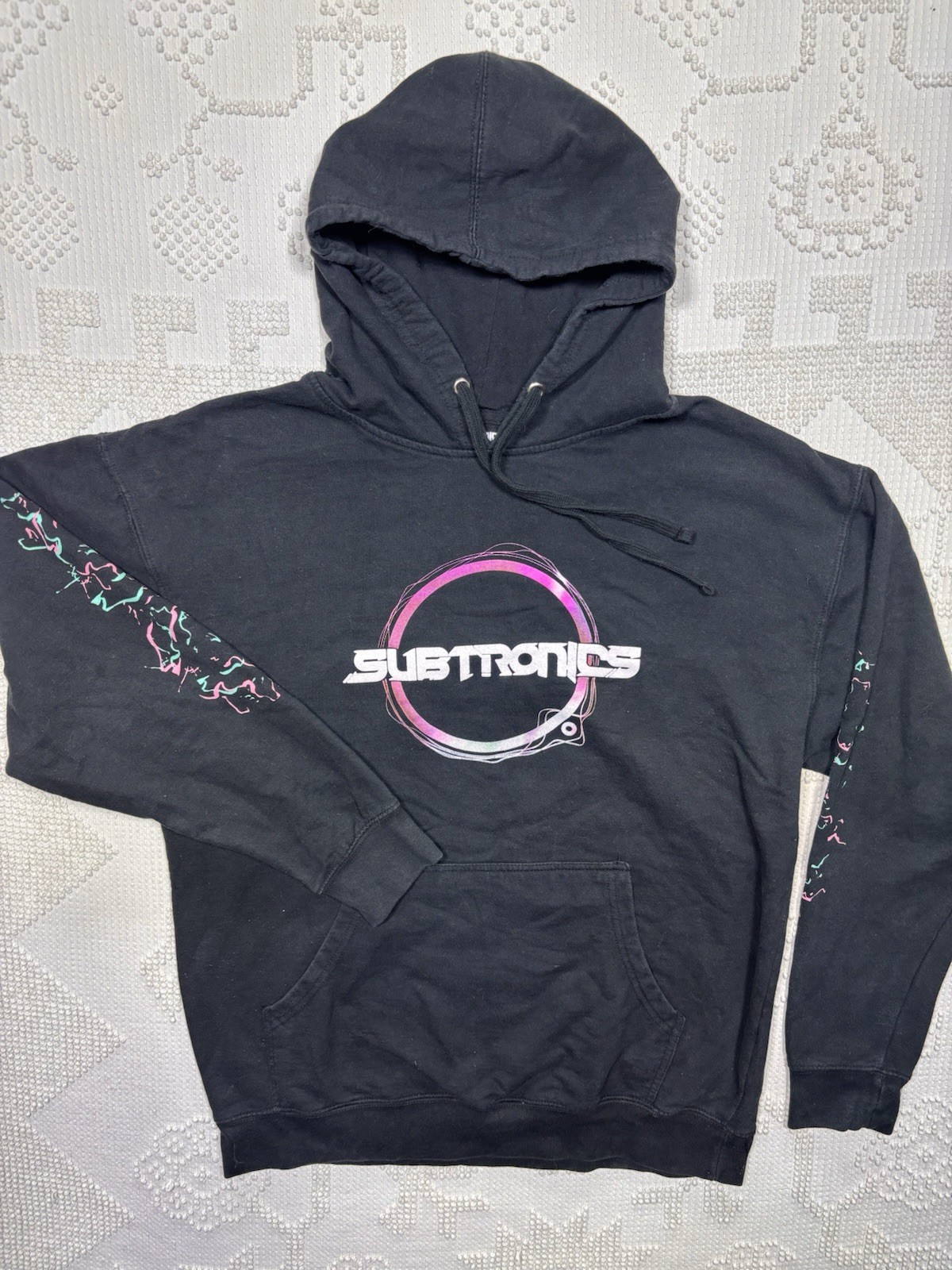 Subtronics x Aaron Brooks Anti-Fractal Tour Hoodie Mens Sz L EDM Anticlops