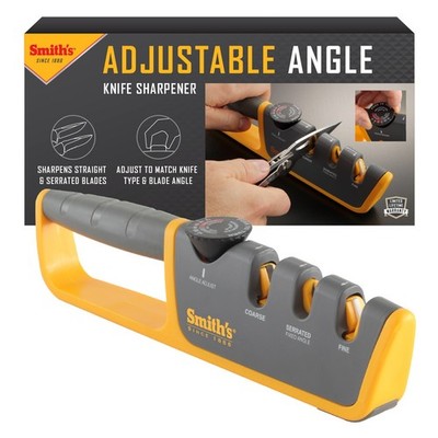 Smith's Adjustable Angle Pull Thru Knife Sharpener 2-Stage 50264 Grey/Yellow