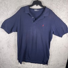 Polo Ralph Lauren Mens XL Navy Blue Short Sleeve Pique Polo Shirt Red Pony Logo