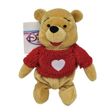 Vintage Winnie The Pooh Plush Mini Bean Bag Toy Disney Store Stuffed Animal 8"