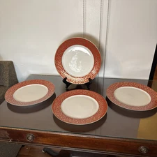 Mikasa Parchment Red L3471  Set Of 4 Dinner Plates 10.75” Brand New!