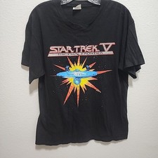 VTG 1989 Star Trek V The Final Frontier L T Shirt Made USA USS Enterprise